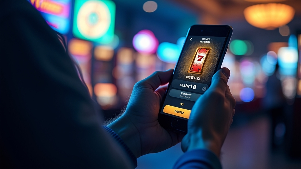 Player using a casino app lobby on a smartphone